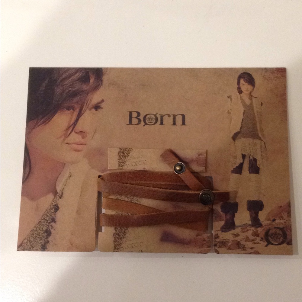 Born Leather Wrap Bracelet with Snap Closure